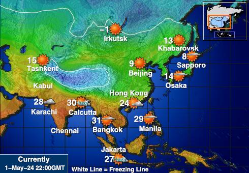 Туркменистан Температурна карта за времето 