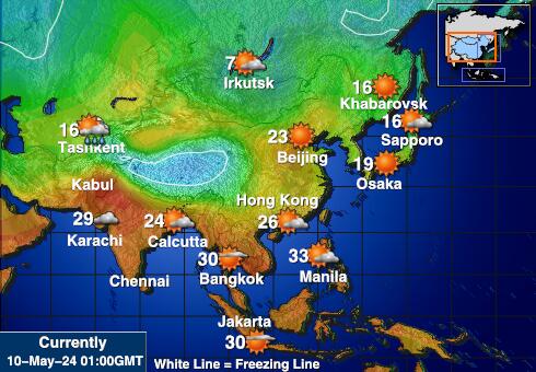 Turkmenistan Wetter Temperaturkarte 