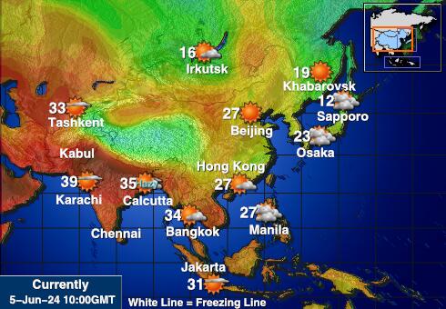 ترکمنستان موسم درجہ حرارت کا نقشہ 