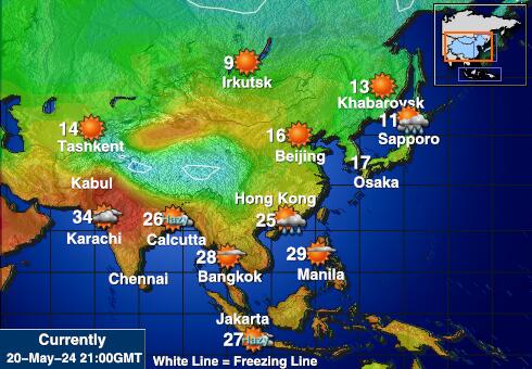 Turkmenistan Sää lämpötila kartta 