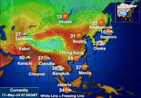 Turkmenistan Bản đồ nhiệt độ thời tiết 