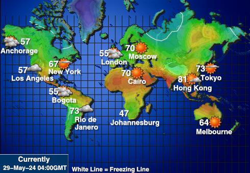 Tuvalu Mapa de temperatura Tiempo 