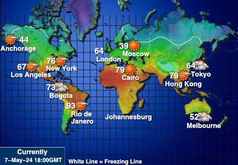Тувалу Временска прогноза, Температура, Карта 