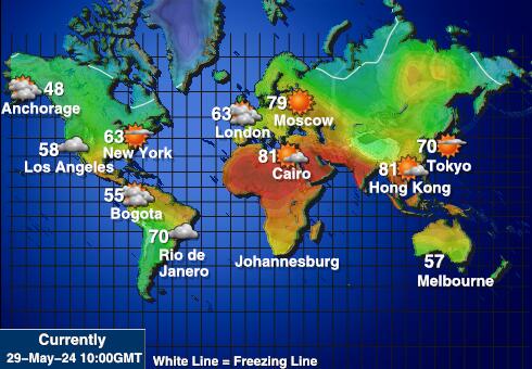 Tuvalu Vremenska prognoza, Temperatura, karta 