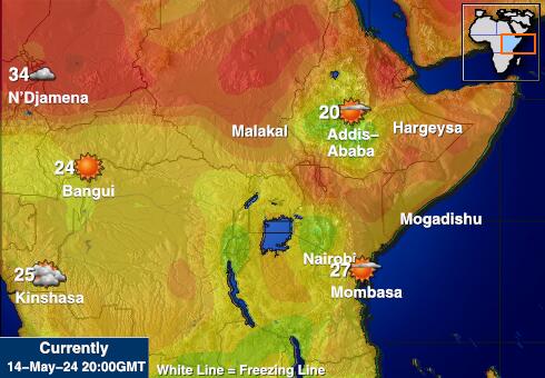 Uganda Peta Suhu Cuaca 