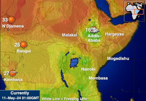 Uganda Vädertemperaturkarta 