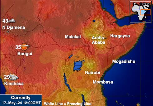 Уганда Температурна карта за времето 