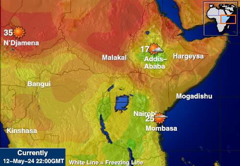 Uganda Hava sıcaklığı haritası 