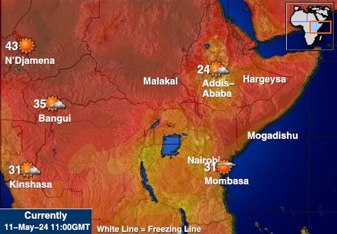 Uganda Laika temperatūra karte 