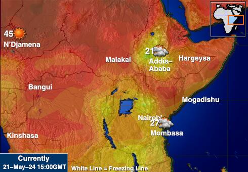Ouganda Carte des températures de Météo 