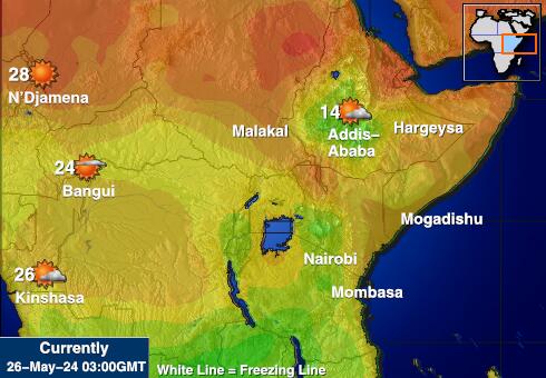 Uganda Hava sıcaklığı haritası 