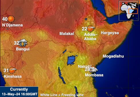 Uganda Vreme Temperatura Zemljevid 