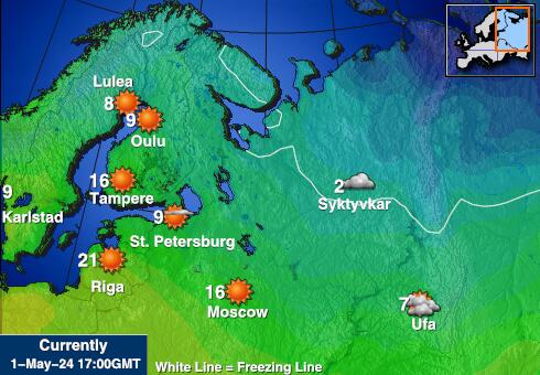 Ukrajina Mapa počasí teplota 