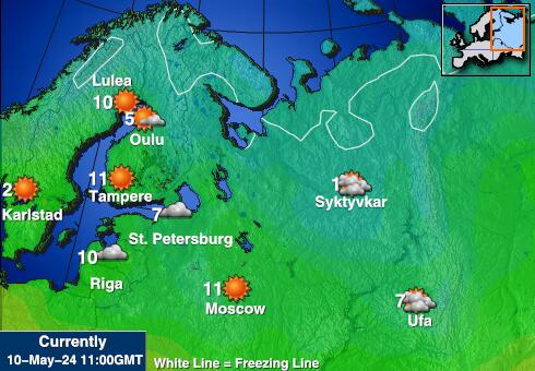 Ukrajina Vremenska prognoza, Temperatura, karta 