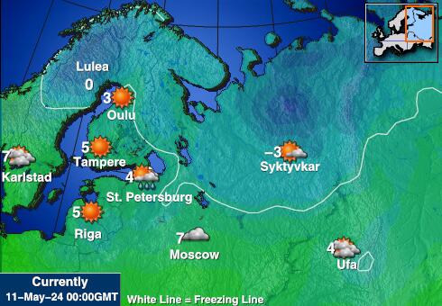 Ukrajina Vremenska prognoza, Temperatura, karta 