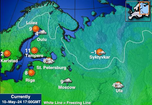 Украјина Временска прогноза, Температура, Карта 