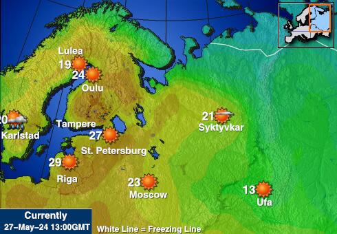 Ukraina Ilm temperatuur kaart 