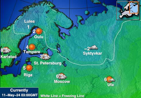 Ukraine Peta suhu cuaca 