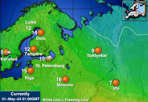 أوكرانيا خريطة درجة حرارة الطقس 