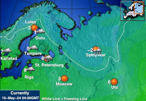Ukrajina Mapa počasí teplota 