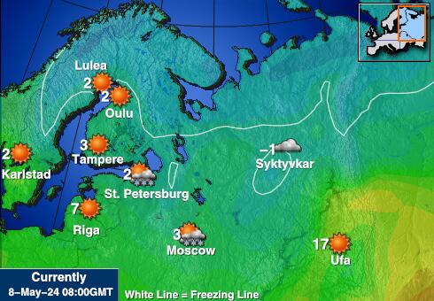 Ukraine Mapa temperatura Tempo 