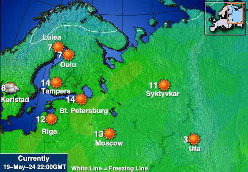 Ucrania Mapa de temperatura Tiempo 