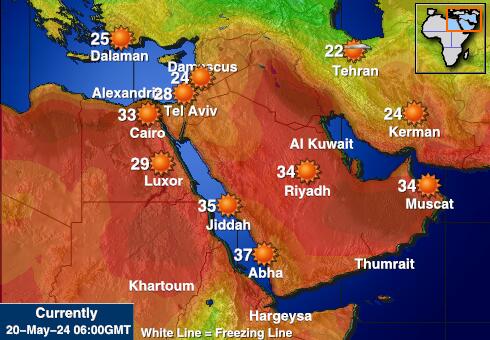 Verenigde Arabische Emiraten Weer temperatuur kaart 