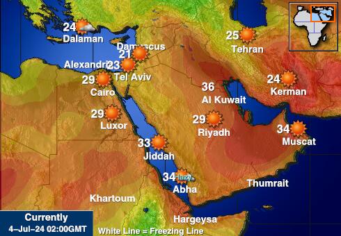 阿拉伯聯合酋長國 天氣溫度圖 