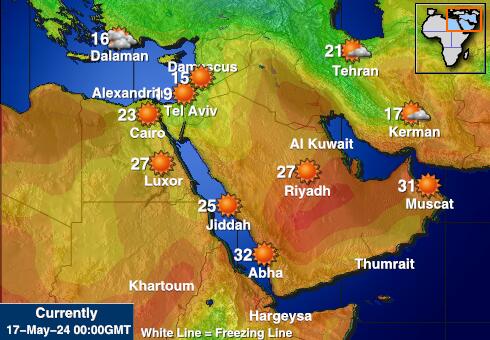 Emiratele Arabe Unite Harta temperaturii vremii 