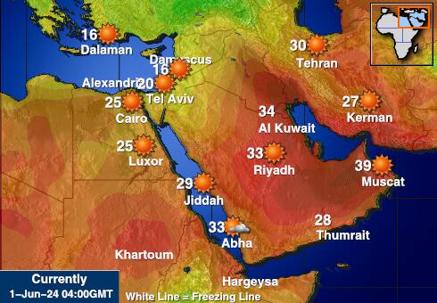 Emiriah Arab Bersatu Peta suhu cuaca 
