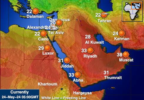 các Tiểu Vương Quốc Ả Rập Thống Nhất Bản đồ nhiệt độ thời tiết 