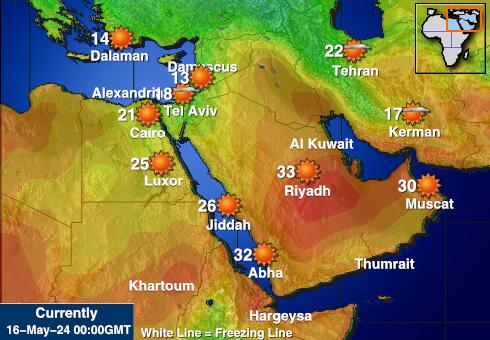 các Tiểu Vương Quốc Ả Rập Thống Nhất Bản đồ nhiệt độ thời tiết 