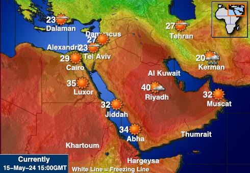 Ujedinjeni Arapski Emirati Vremenska prognoza, Temperatura, karta 