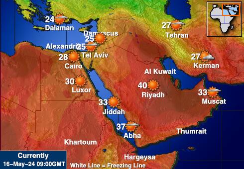 Emiriah Arab Bersatu Peta suhu cuaca 