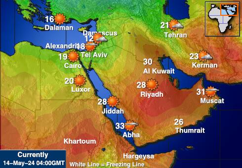 متحدہ عرب امارات موسم درجہ حرارت کا نقشہ 