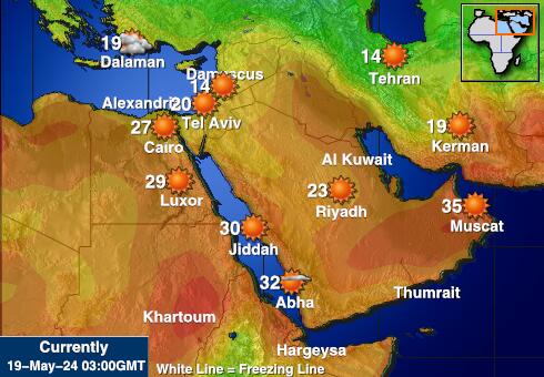 Emirats Arabes Unis Carte des températures de Météo 