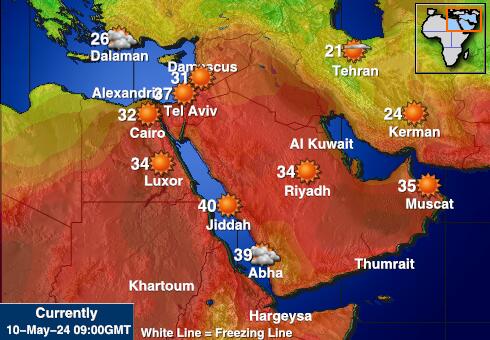 United Arab Emirates Weather Temperature Map 
