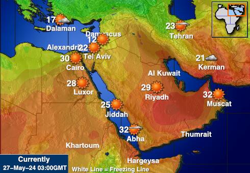 Egyesült Arab Emírségek Időjárás hőmérséklet térképen 