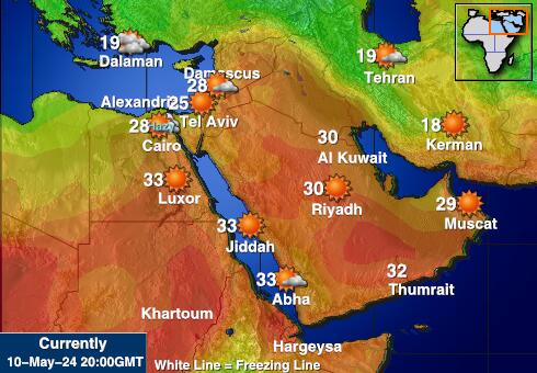 United Arab Emirates Mapa temperatura Tempo 