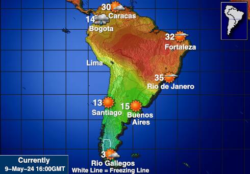 Uruguay Weather Temperature Map 