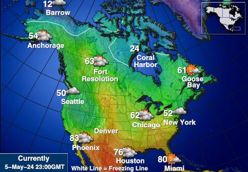 США Айдахо Карта погоды Температура 