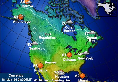 ZDA ZDA Vreme Temperatura Zemljevid 