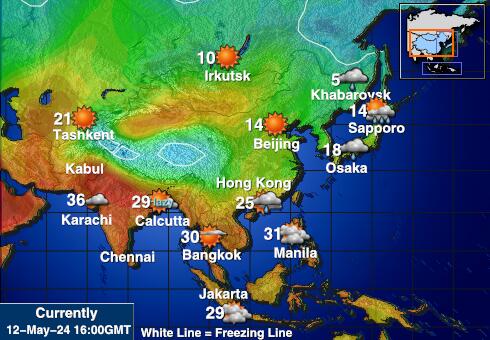 Uzbekistan Temperatura Mapa pogody 
