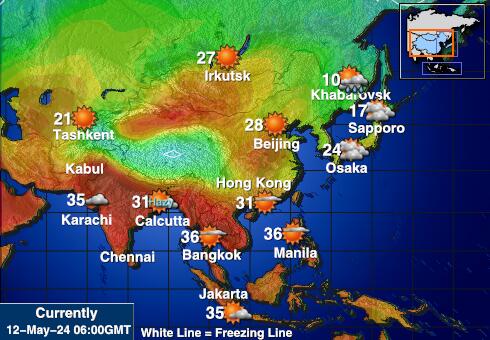 Uzbekistan Peta Suhu Cuaca 