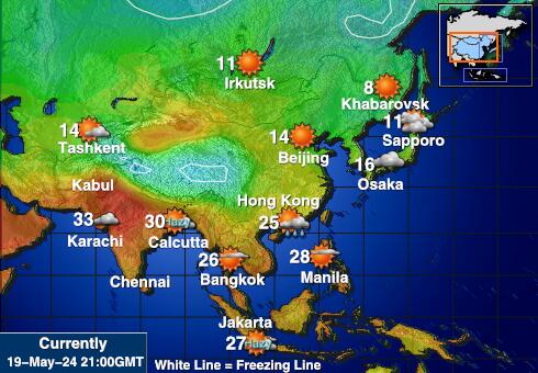 Uzbekistan Vädertemperaturkarta 