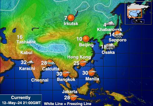 Uzbekistan Peta suhu cuaca 