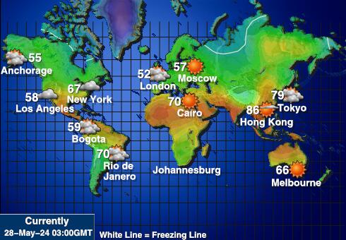 Vanuatu Peta suhu cuaca 
