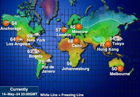 ונואטו מפת טמפרטורת מזג האוויר 