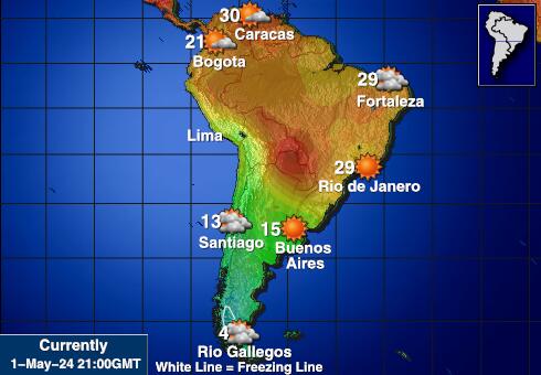 Венецуела Температурна карта за времето 