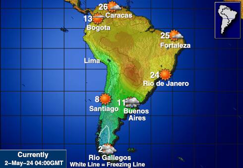فنزويلا خريطة درجة حرارة الطقس 